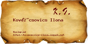 Kovácsovics Ilona névjegykártya