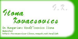 ilona kovacsovics business card